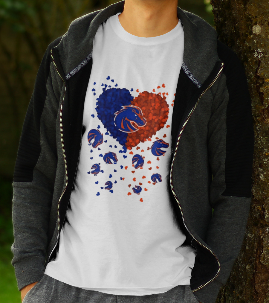 Heart Of Boise State Broncos Football 2026 Blue Orange Passion T-Shirt
