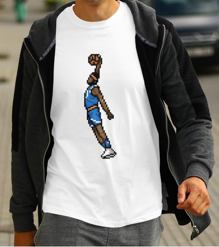 Mitchell Robinson Return Of The Mitch New York Knicks 8 Bit Retro Basketball Dunk T-Shirt