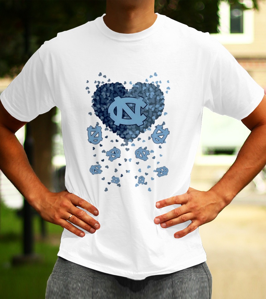 North Carolina Tar Heels Football Heart 2026 T-Shirt