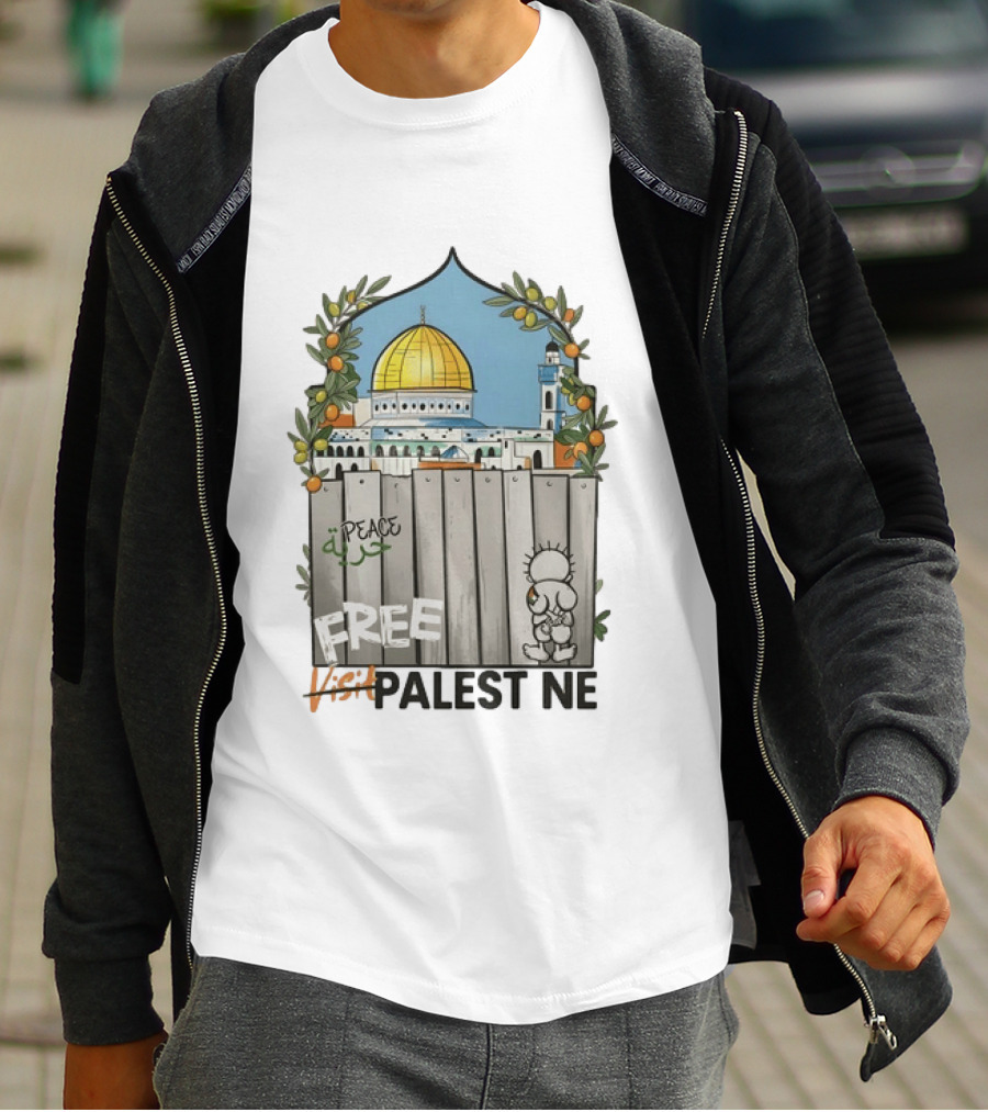 Nakba 78 Free Jerusalem Palestine Peace Symbol Olive Tree Dome T-Shirt