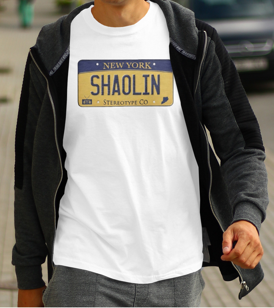New York Shaolin Stereotype Co Staten Island License Plate T-Shirt