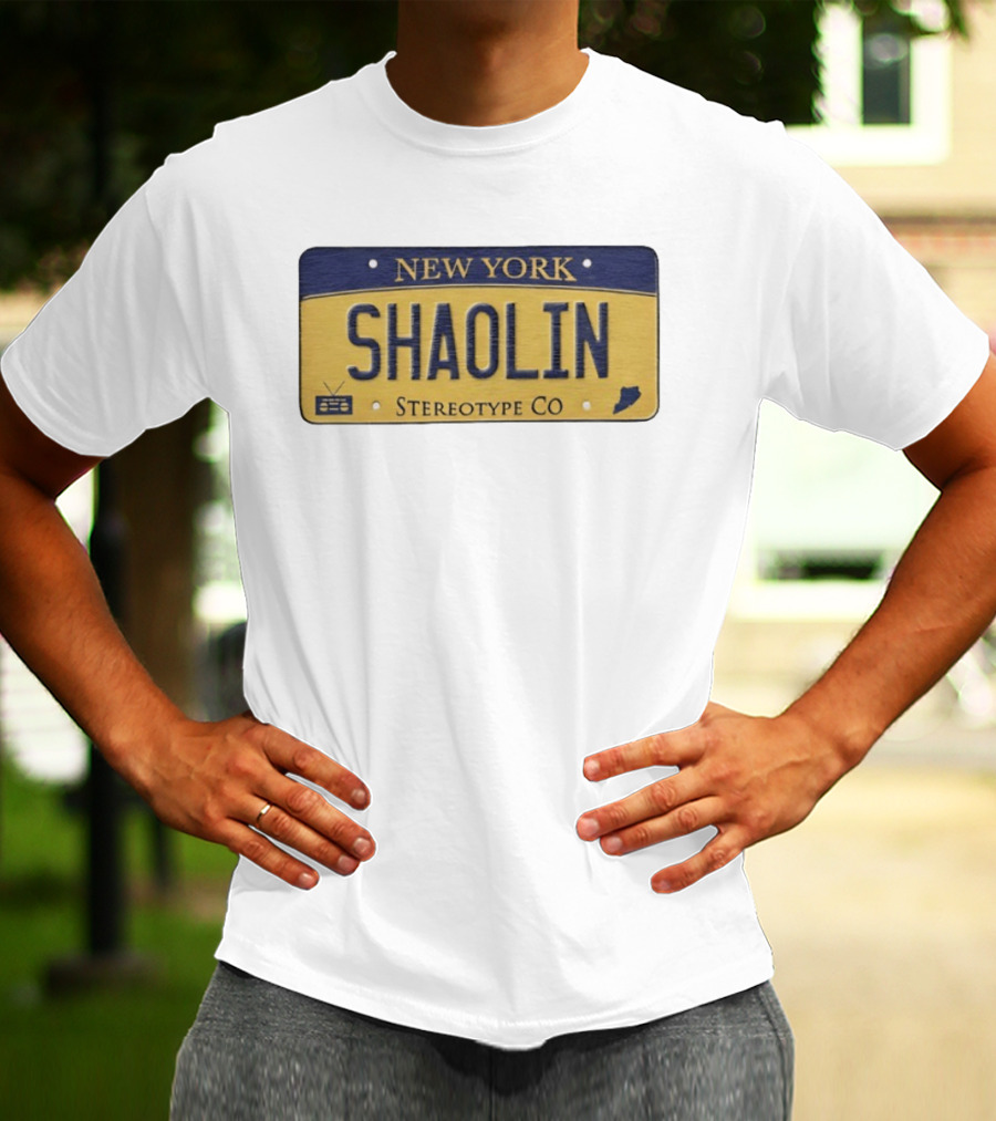 New York Shaolin Stereotype Co Staten Island License Plate T-Shirt