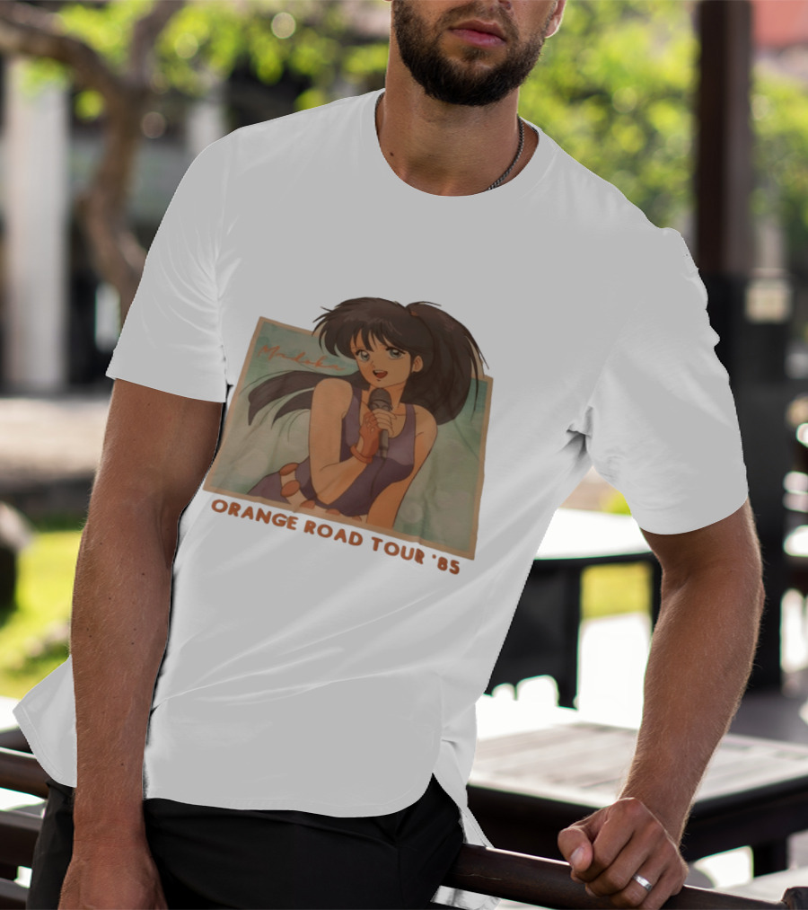 Madoka Ayukawa Orange Road Tour 1985 Anime Character Singing Mic T-Shirt