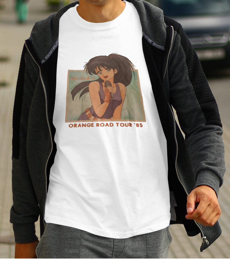 Madoka Ayukawa Orange Road Tour 1985 Anime Character Singing Mic T-Shirt