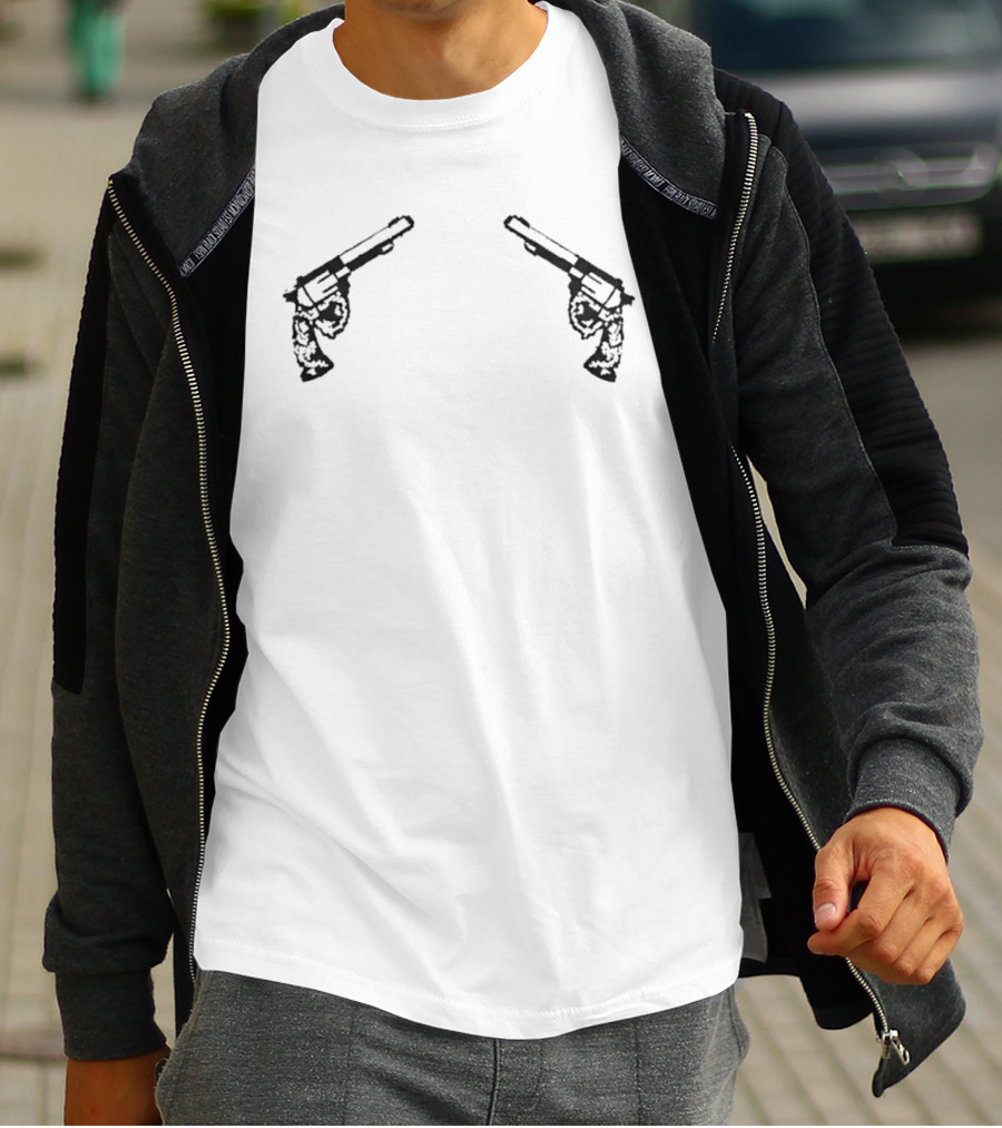 Conor McGregor Machine Gun Motif 2026 Dual Revolvers T-Shirt