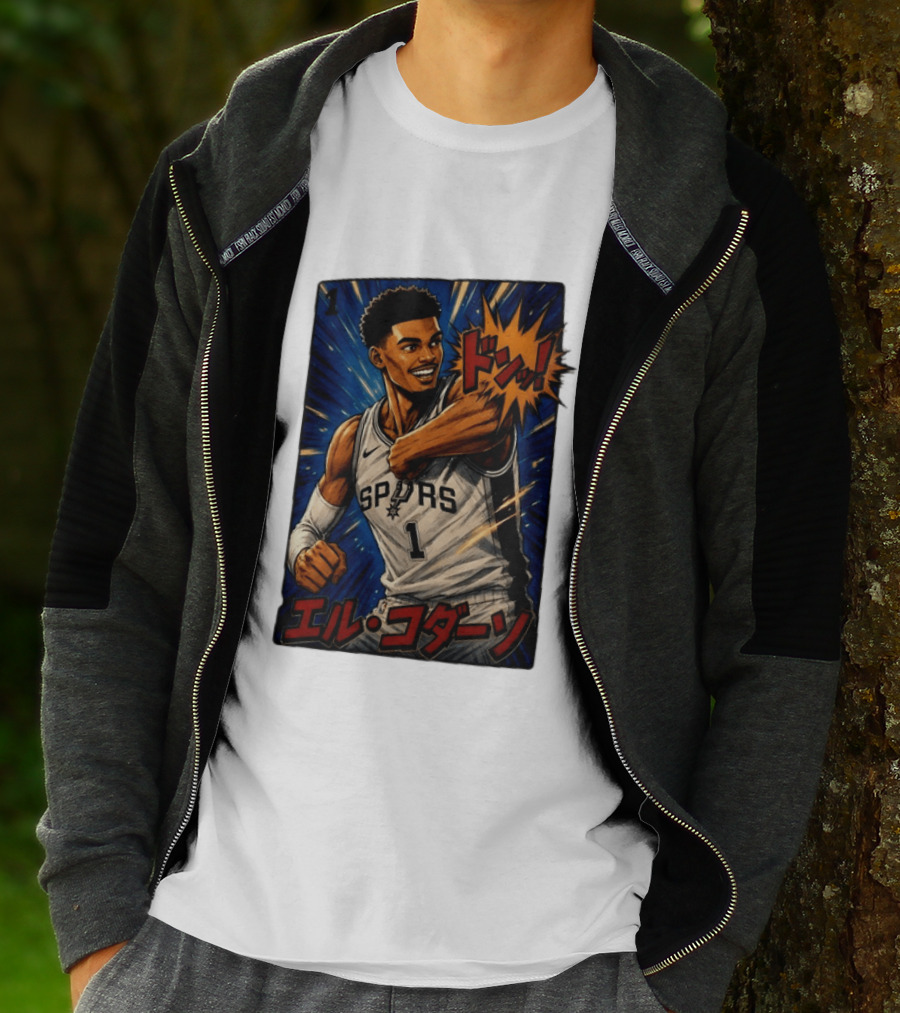 El Codazo Victor Wembanyama San Antonio Spurs Basketball Manga Style Japanese T-Shirt