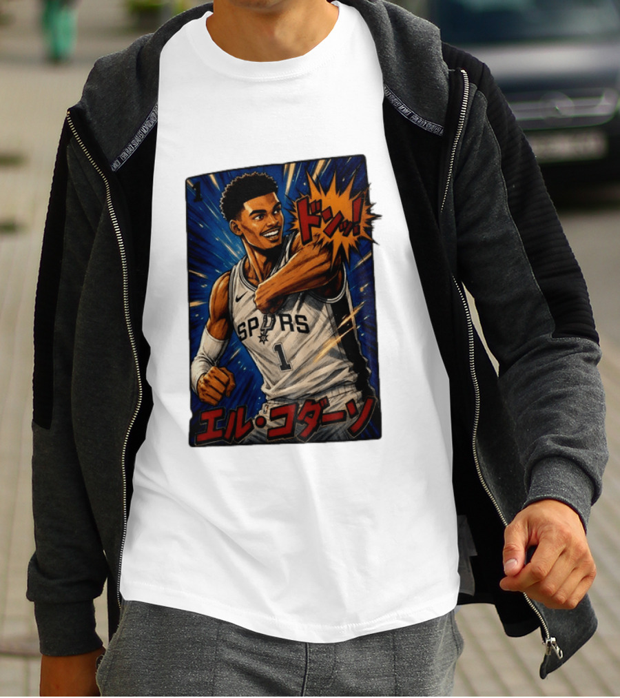 El Codazo Victor Wembanyama San Antonio Spurs Basketball Manga Style Japanese T-Shirt