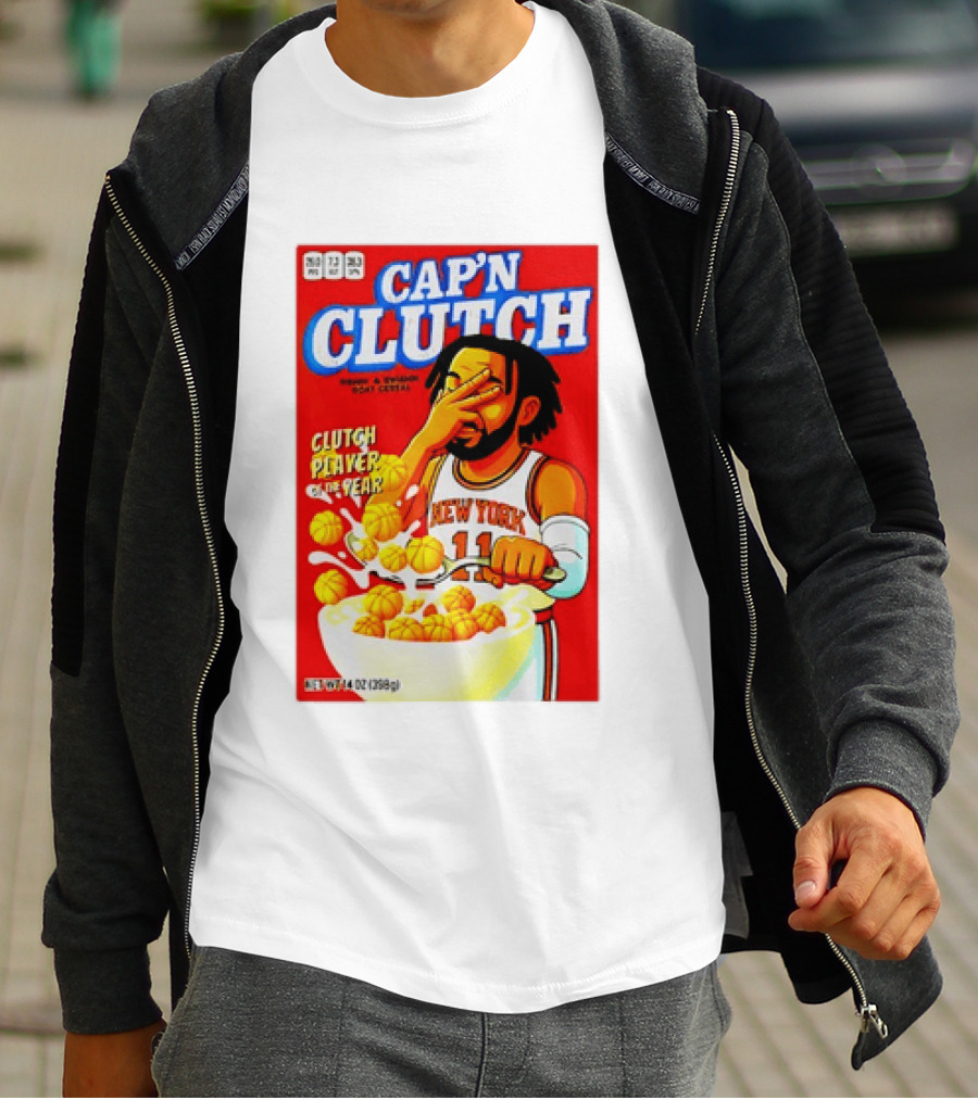 Cap'n Clutch New York Knicks Clutch Player Of The Year Cereal Box T-Shirt