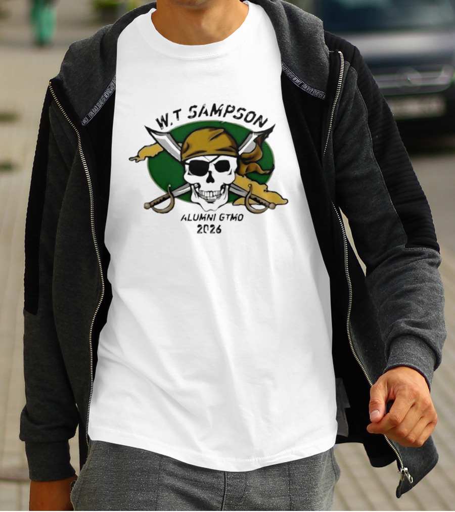 W Sampson Alumni GTMO 2026 Skull Swords Bandana T-Shirt