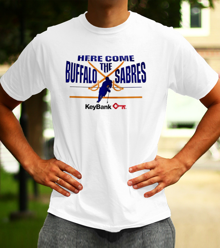 Here Come Buffalo The Sabres KeyBank Hockey Promotion T-Shirt