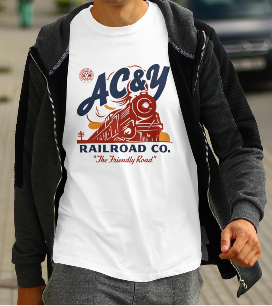 AC&Y Railroad Co. The Friendly Road Vintage Locomotive T-Shirt
