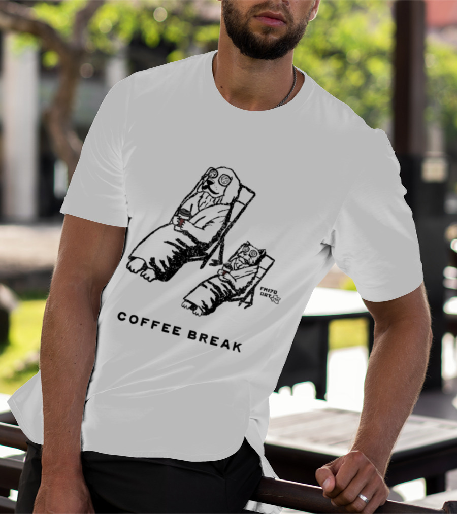 Coffee Break With Relaxing Dog And Cat T-Shirt