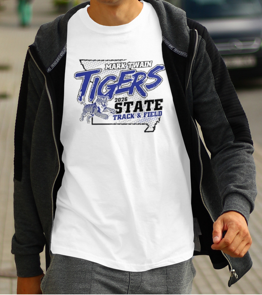 Mark Twain Tigers 2026 State Track And Field Missouri Map T-Shirt