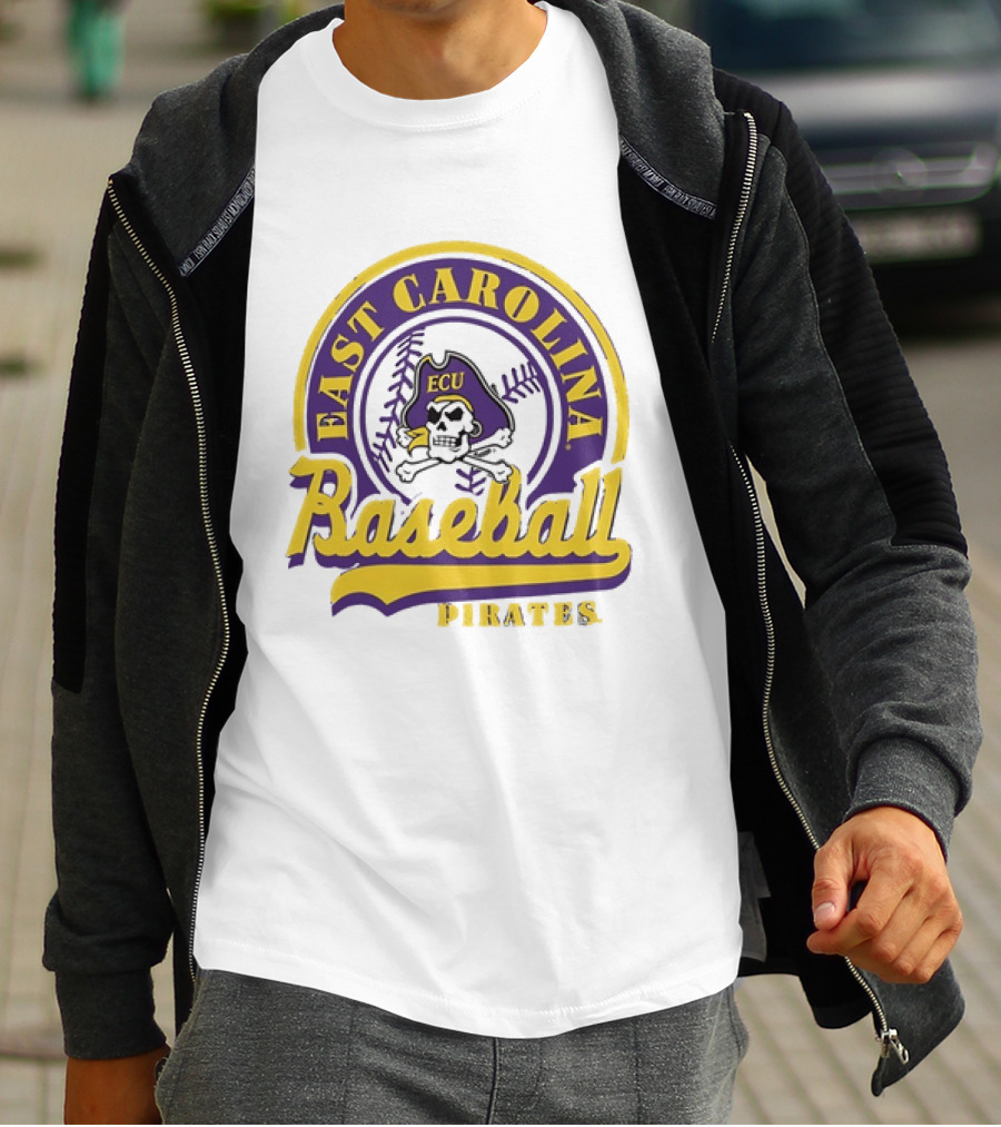 East Carolina Pirates ECU Baseball Skull T-Shirt