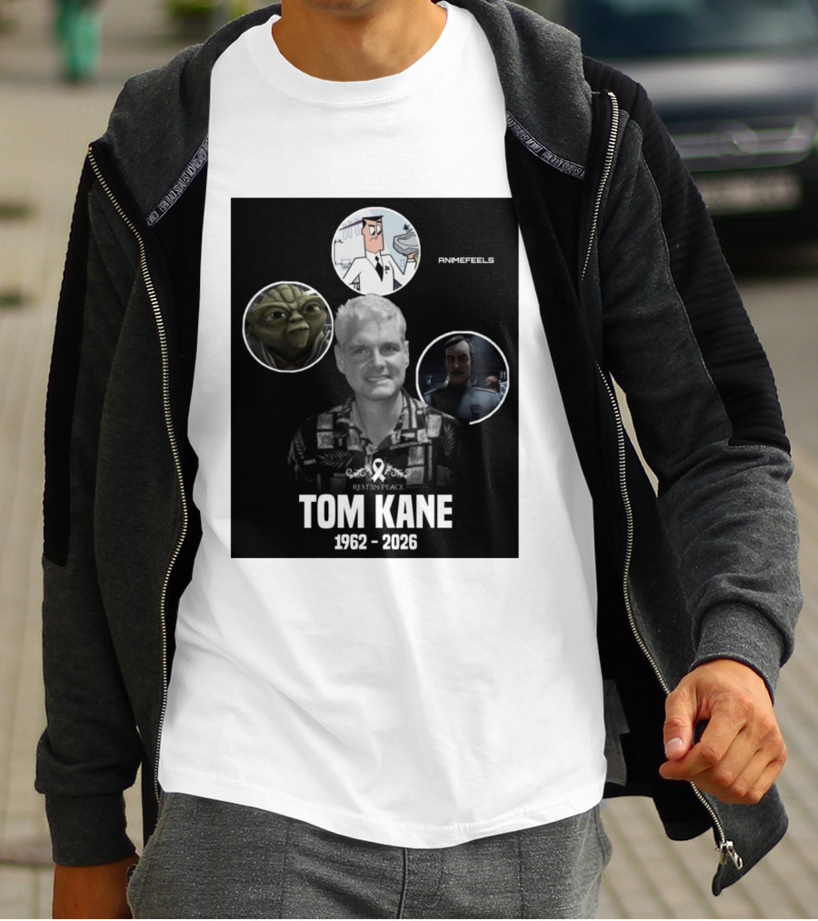 Rest In Peace Tom Kane 1962 2026 Animefeels Yoda T-Shirt