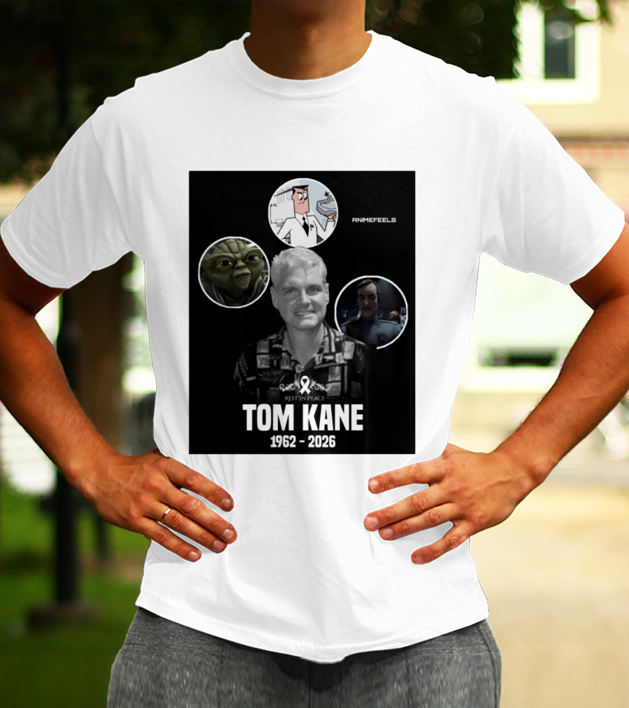Rest In Peace Tom Kane 1962 2026 Animefeels Yoda T-Shirt