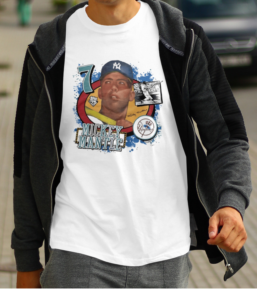 Mickey Mantle 7 Yankees Baseball T-Shirt