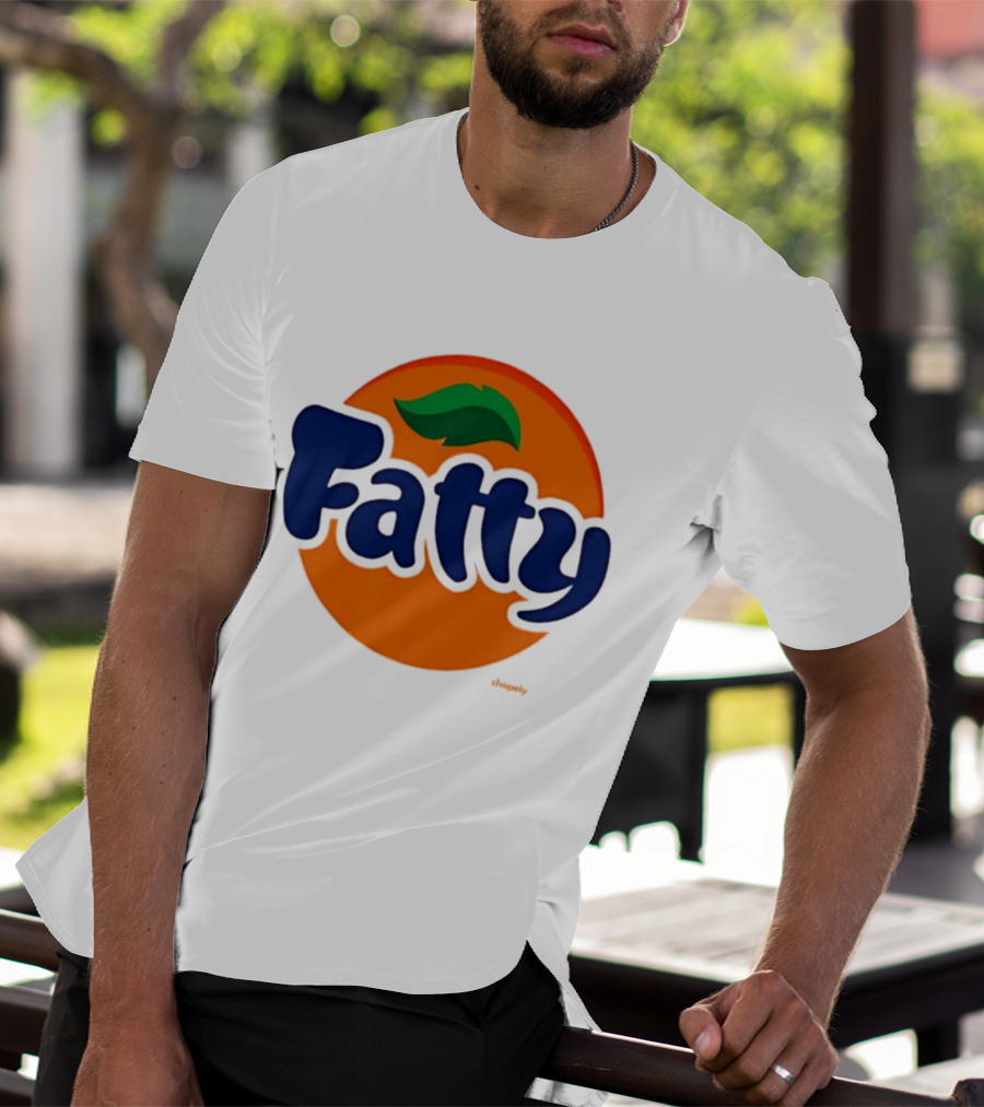 Fatty Fanta Bold Text Orange Circle T-Shirt