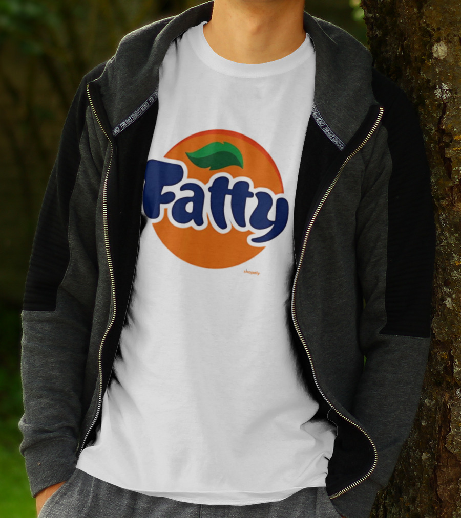 Fatty Fanta Bold Text Orange Circle T-Shirt