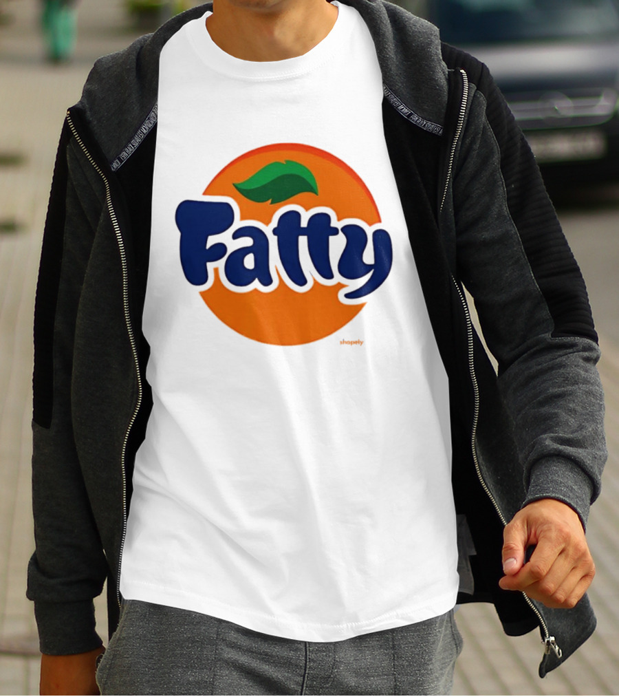 Fatty Fanta Bold Text Orange Circle T-Shirt
