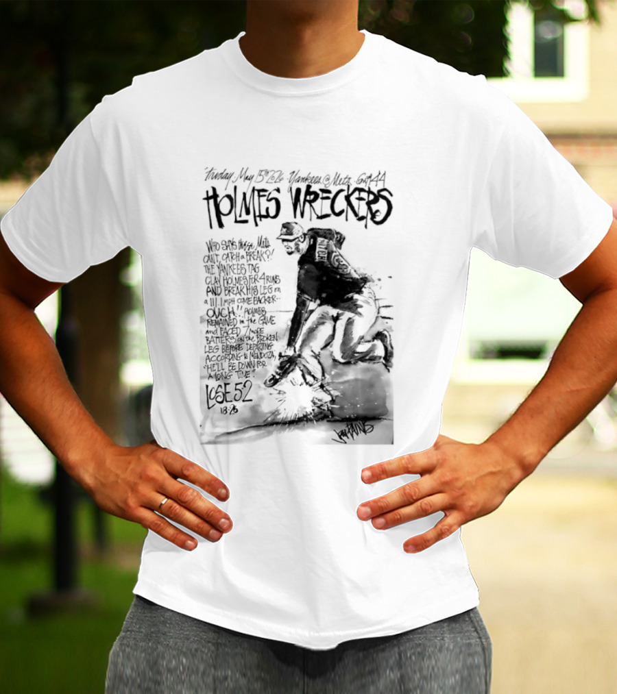 Holmes Wreckers New York Mets Baseball Pitcher Clay Holmes T-Shirt