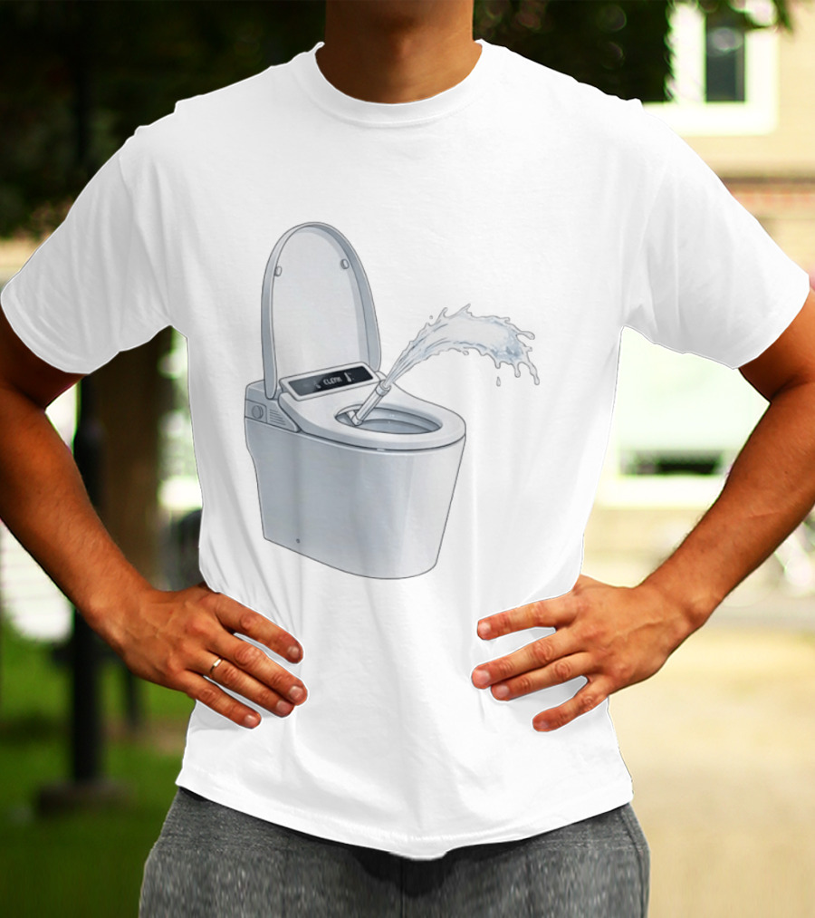 Smart Toilet Clean Water Splash Meme T-Shirt