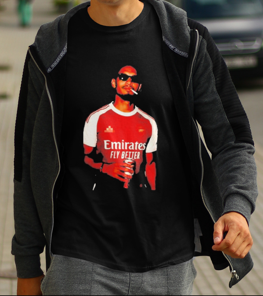 Gabriel Magalhaes Smoking Emirates Fly Better Arsenal T-Shirt