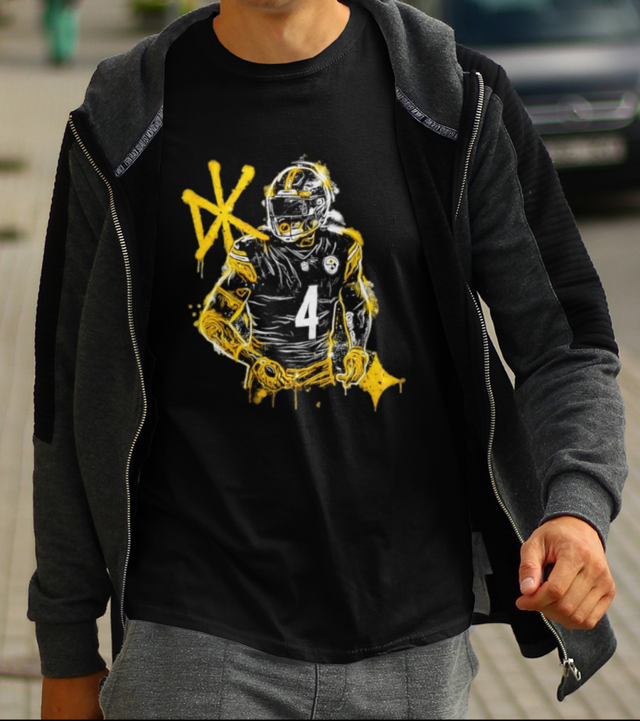Pittsburgh Steelers Number 4 Here We Go Football Player NFL Fan Gear T-Shirt