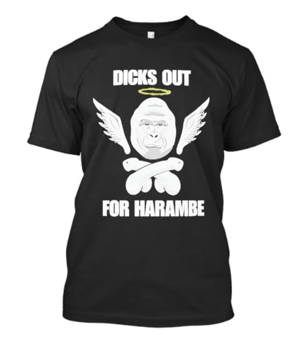 Gorilla With Wings Halo Dicks Out For Harambe T-Shirt