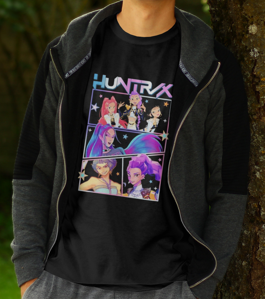 Huntrix Anime Character Panel Demon Hunter T-Shirt