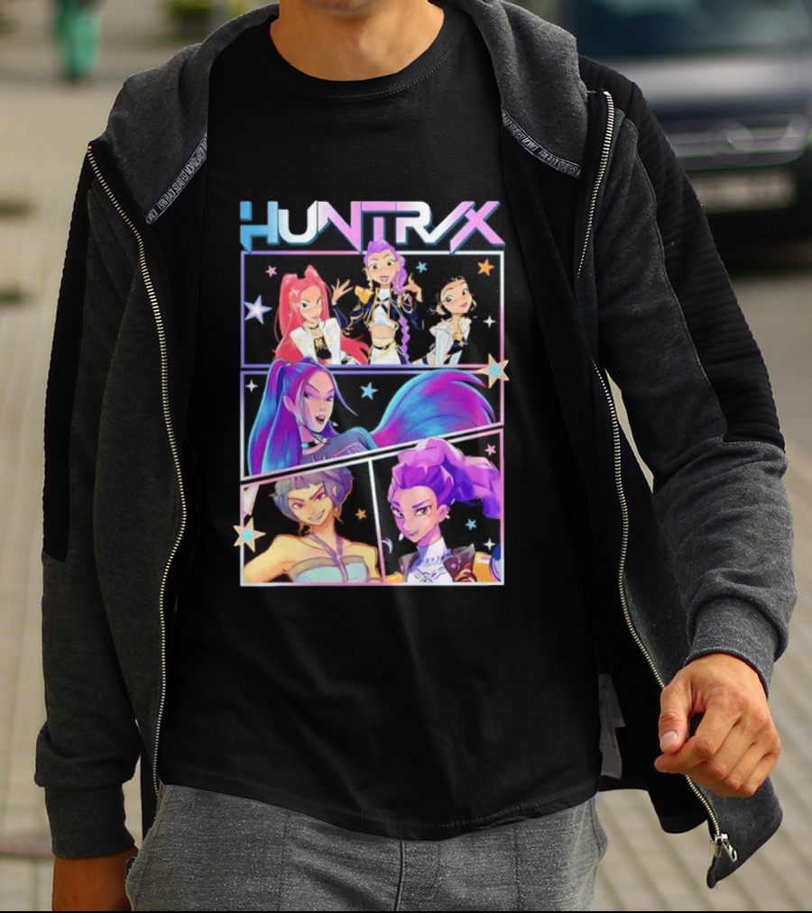 Huntrix Anime Character Panel Demon Hunter T-Shirt
