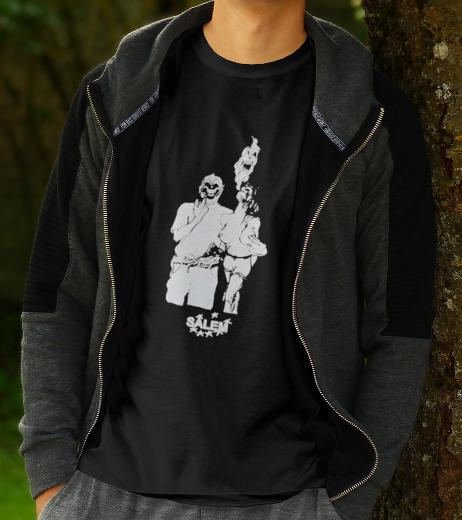 Salem Clown Mask Art Style Ghostly Figure T-Shirt