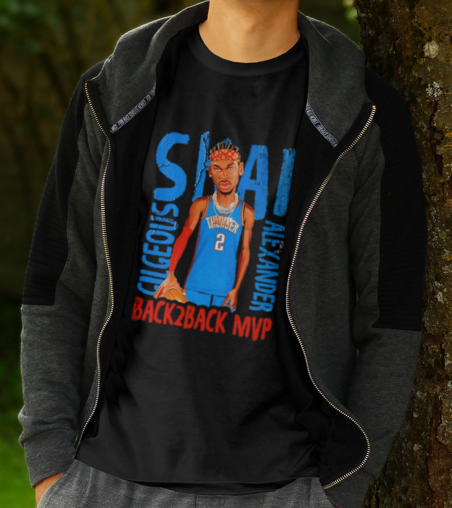 Shai Gilgeous Alexander Back 2 Back MVP Oklahoma City Basketball Player Number 2 T-Shirt