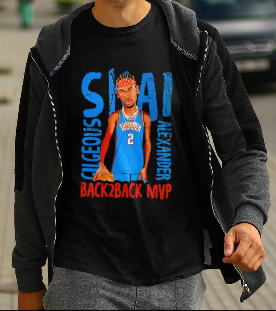 Shai Gilgeous Alexander Back 2 Back MVP Oklahoma City Basketball Player Number 2 T-Shirt