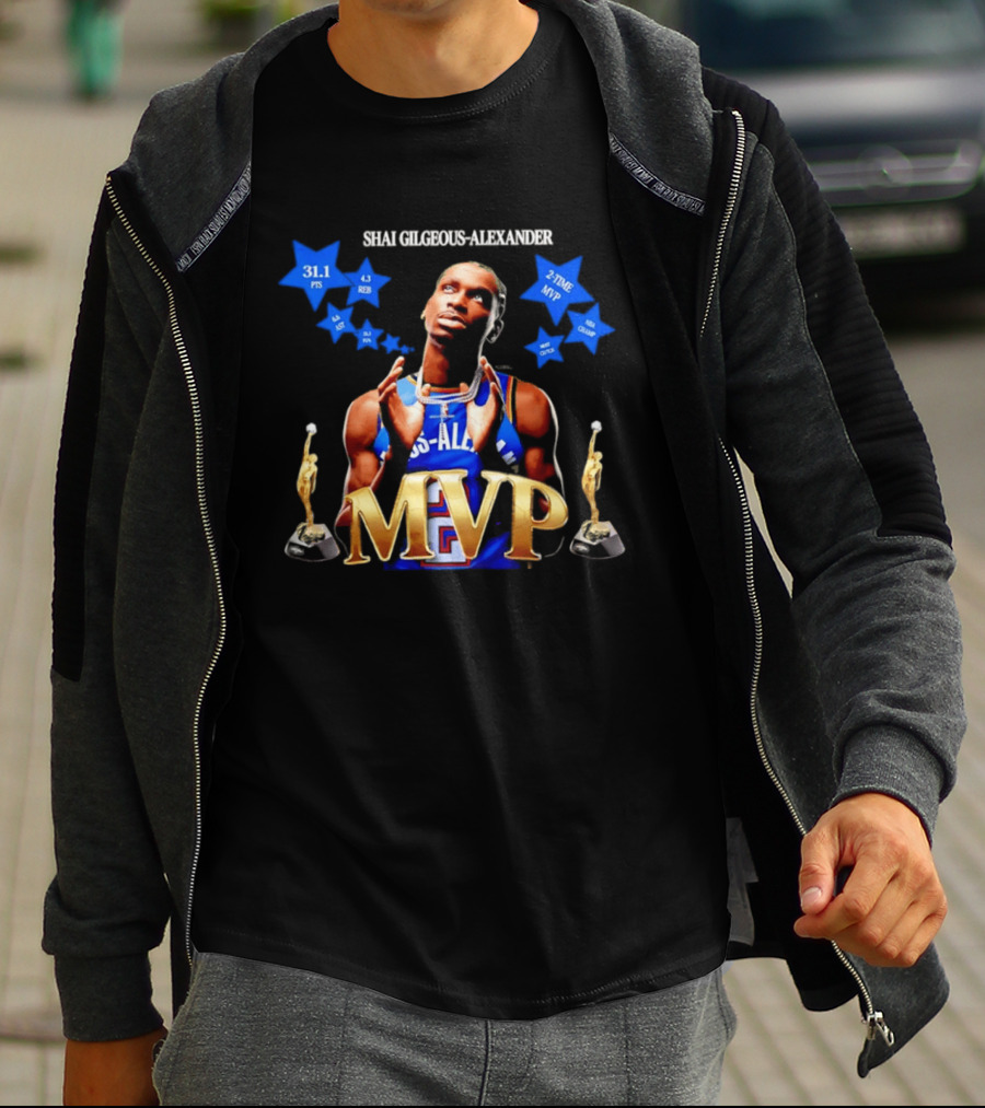 Shai Gilgeous Alexander MVP 31.1 Points 4.3 Rebounds Two Time MVP Champion T-Shirt