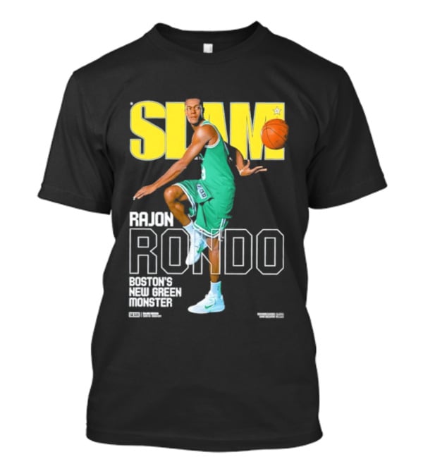 Slam Magazine Cover Rajon Rondo Boston New Green Monster Basketball T-Shirt