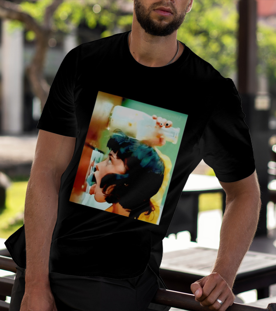 The Girl With Banging Head Licking Milk Scene T-Shirt