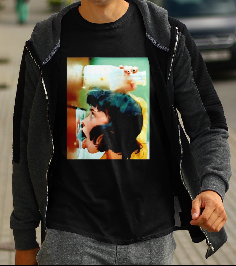The Girl With Banging Head Licking Milk Scene T-Shirt