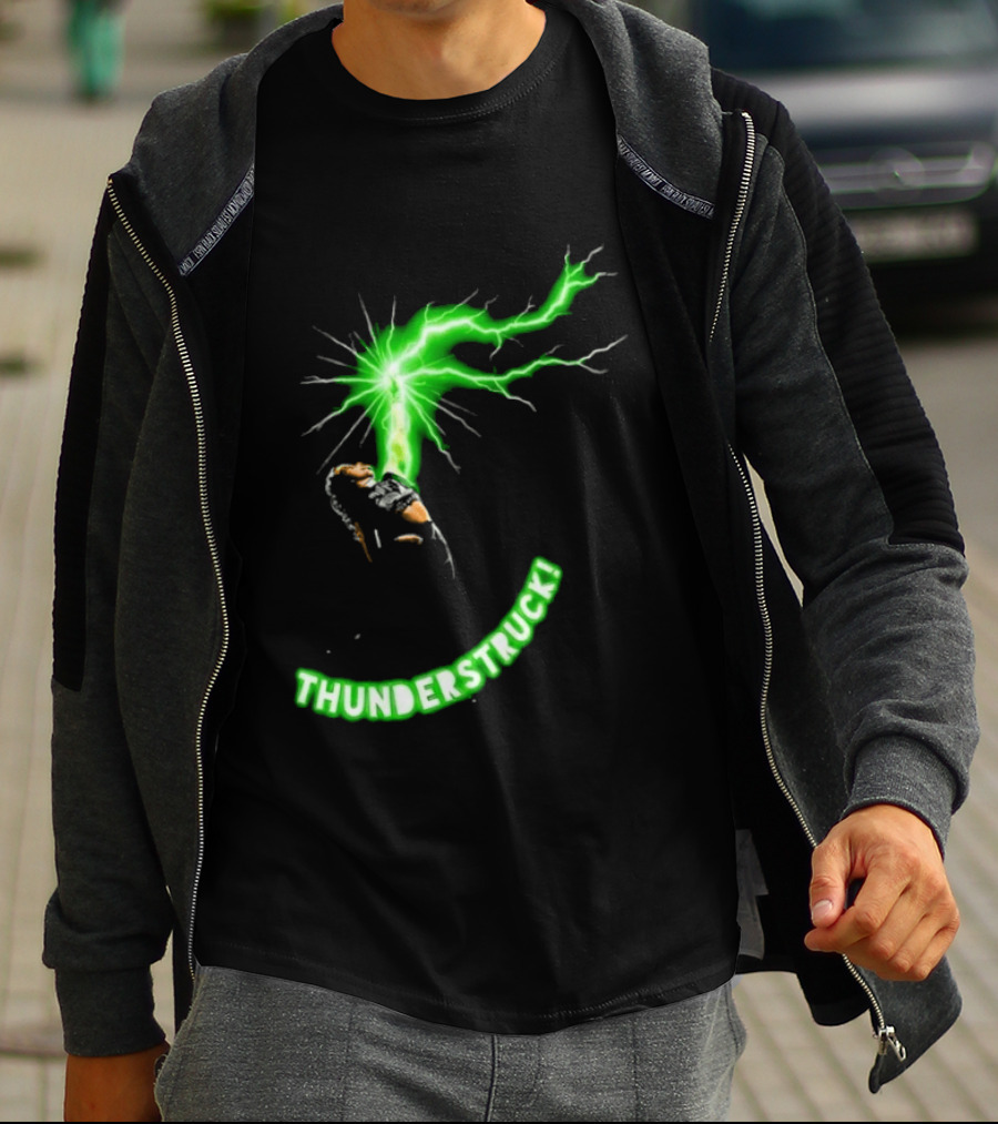 Thunderstruck Green Lightning Female Wrestler Power Burst T-Shirt