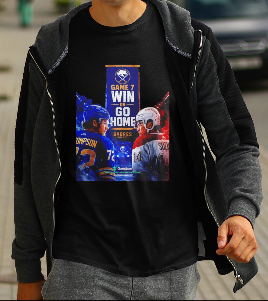 Buffalo Sabres Vs Montreal Canadiens Game 7 Win Or Go Home Matchup Thompson Suzuki T-Shirt