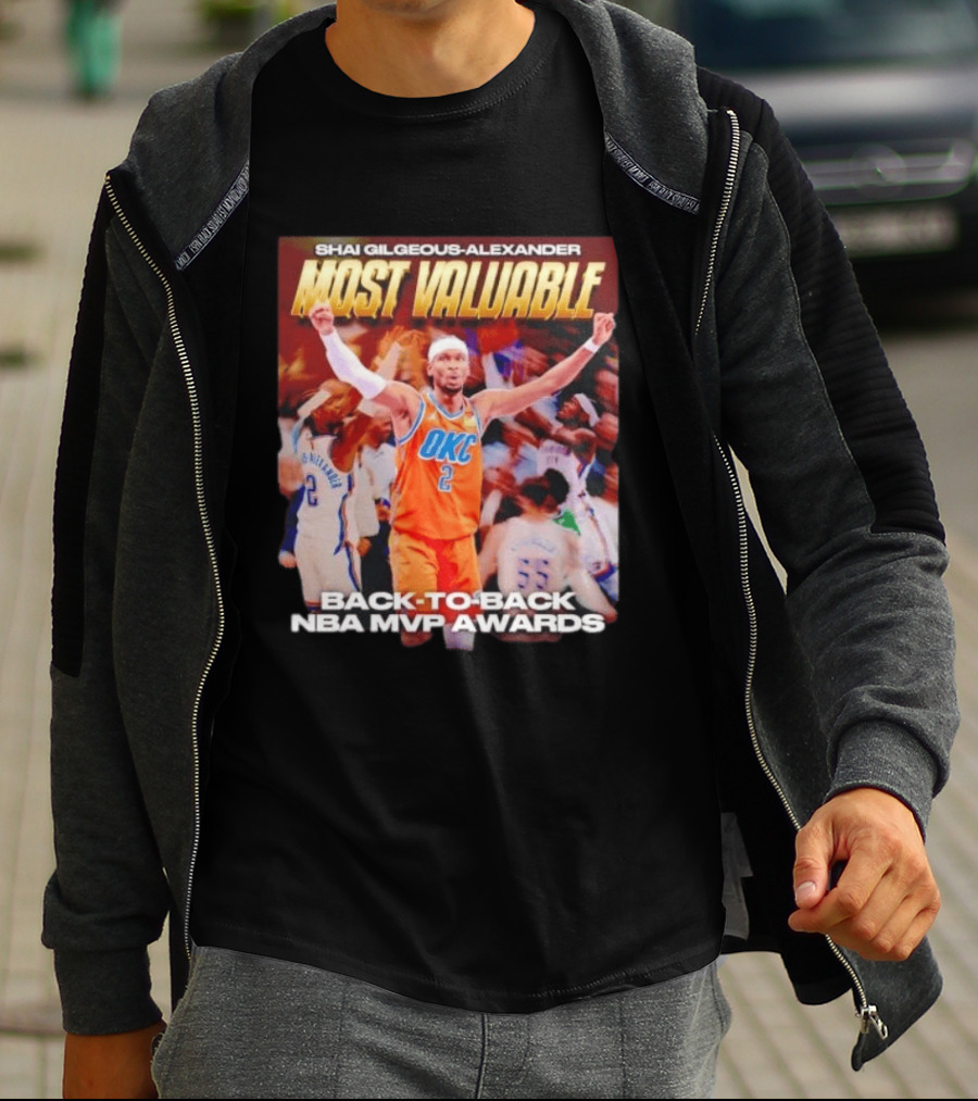 Shia Gilgeous Alexander Most Valuable Okc Back To Back Nba Mvp Awards T-Shirt