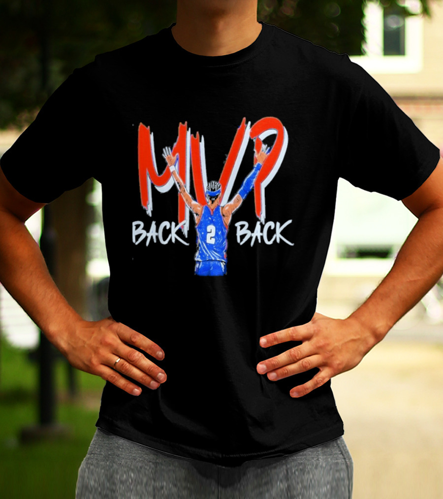 Shai Gilgeous Alexander MVP Back 2 Back Oklahoma City Thunder NBA Basketball 2026 T-Shirt