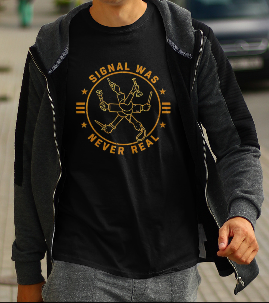 Signal Was Never Real Art Tool Crossed T-Shirt