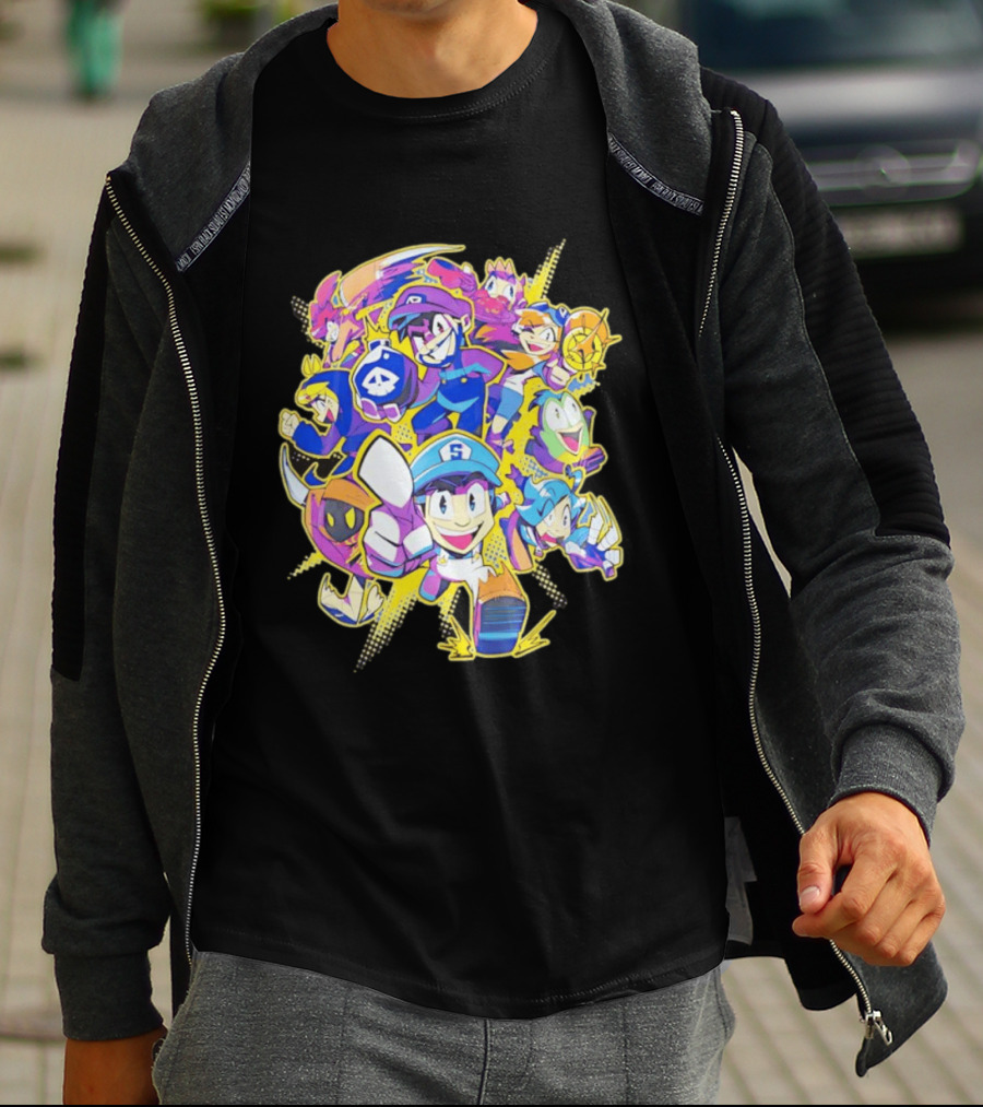 SMG4 All Star Game Characters Colorful Animation T-Shirt