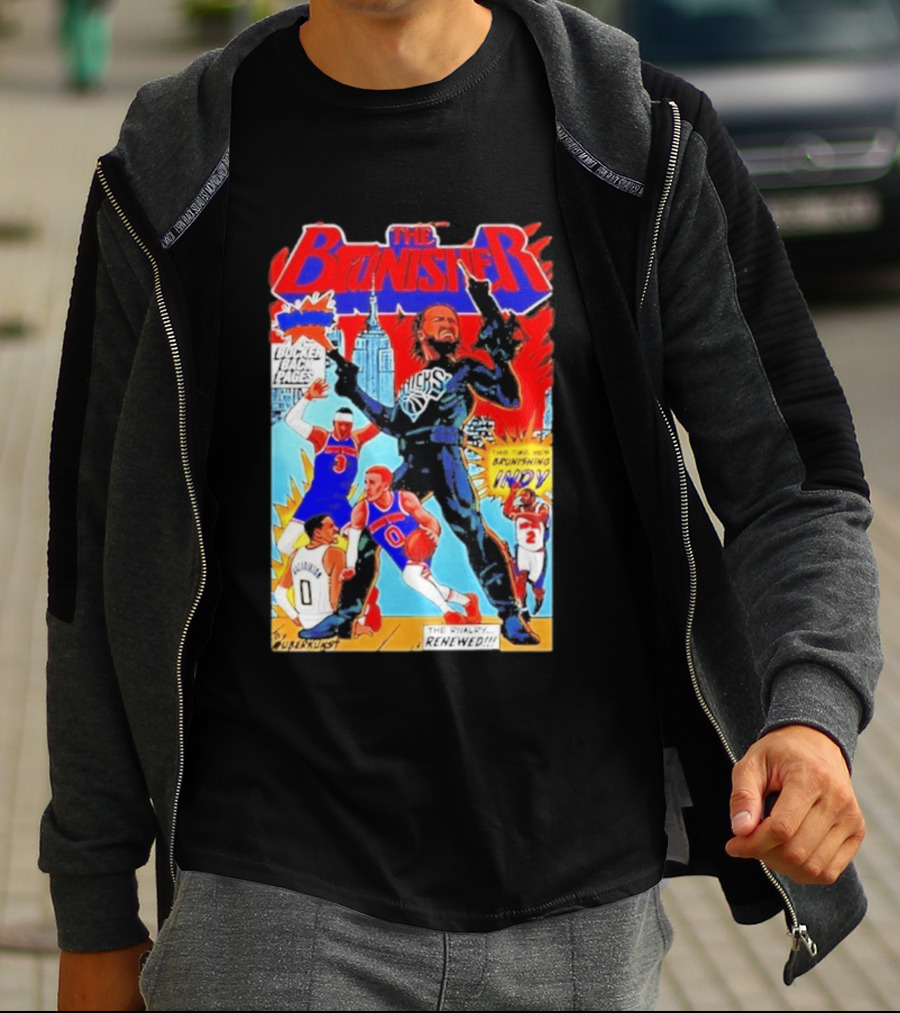 The Brunisher Jalen Brunson Knicks Comics Empire State Mocks Indiana T-Shirt