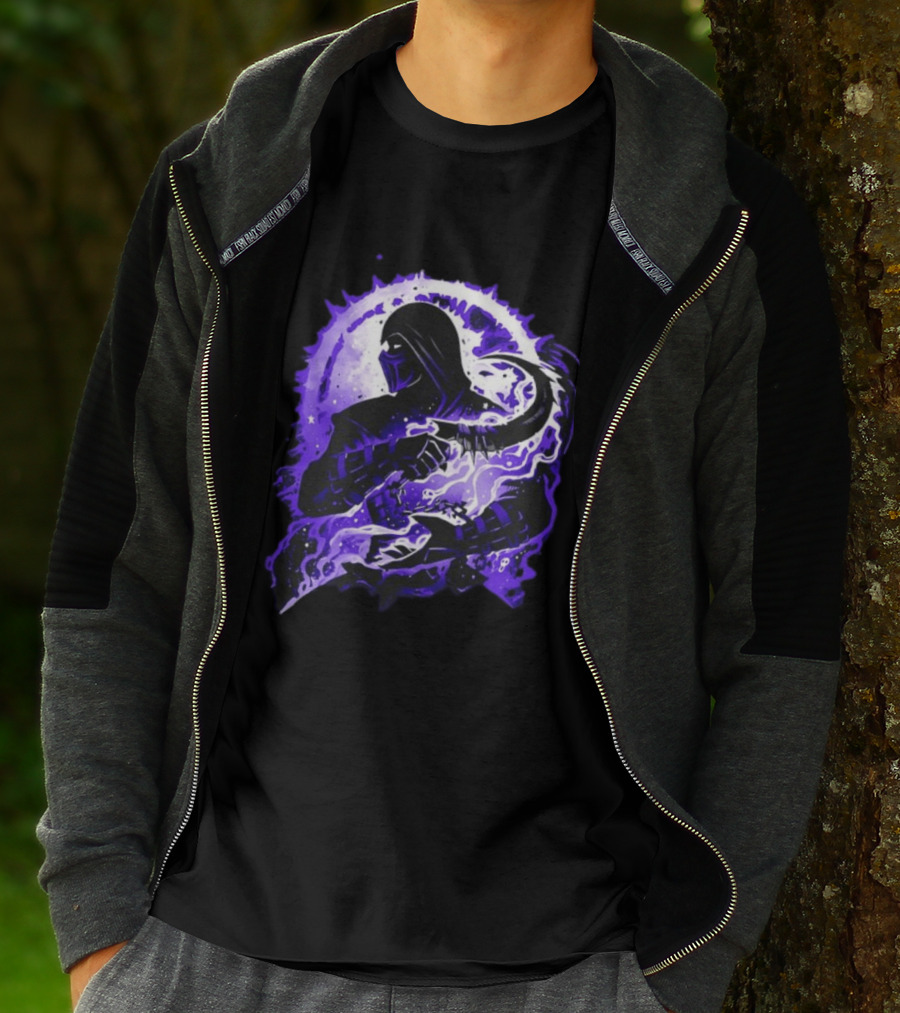 Noob Saibot Master Of The Shadow Mortal Kombat Dark Warrior Purple Aura T-Shirt