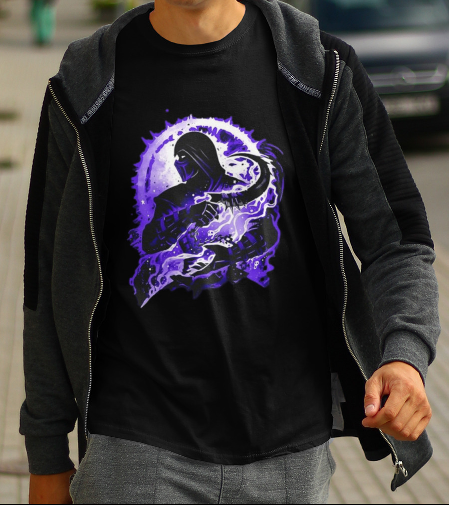 Noob Saibot Master Of The Shadow Mortal Kombat Dark Warrior Purple Aura T-Shirt