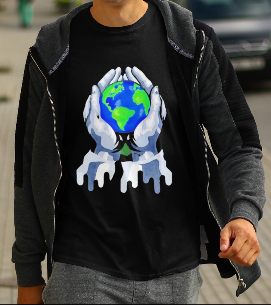 The Earth Lies In Our Hands Eco Friendly Planet Guardians T-Shirt