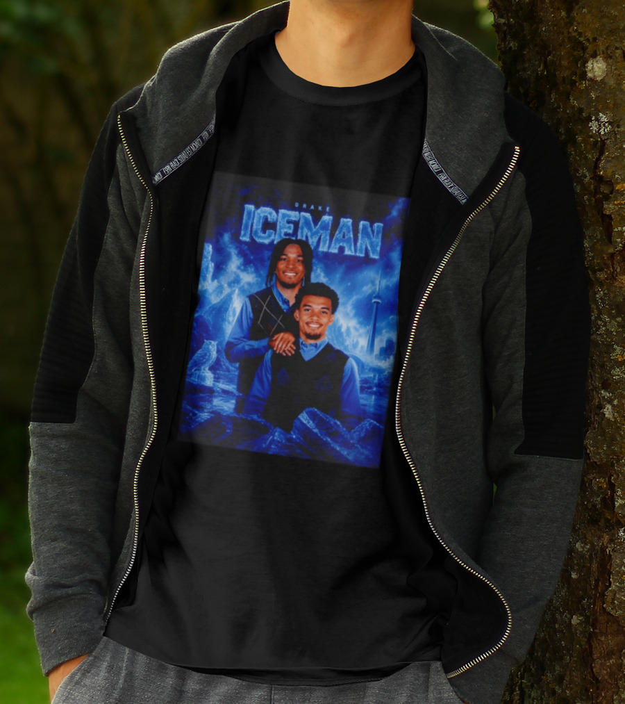 Drake Iceman Brothers Victor Wembanyama Stephon Castle Basketball Toronto Skyline T-Shirt