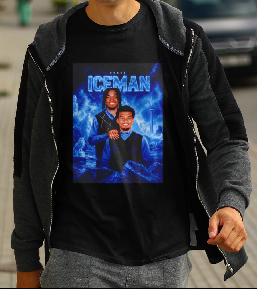 Drake Iceman Brothers Victor Wembanyama Stephon Castle Basketball Toronto Skyline T-Shirt